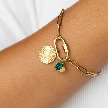 Gold Round Sunburst Charm 