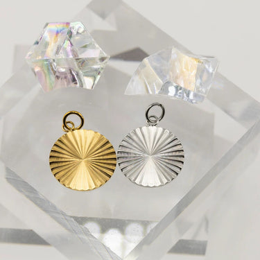 Gold and Silver Round Sunburst Charms