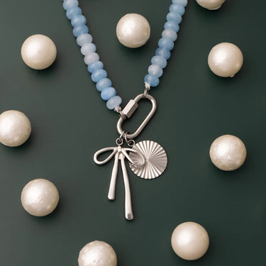 Silver Round Sunburst Charm 