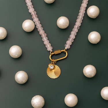 Gold Round Sunburst Charm 