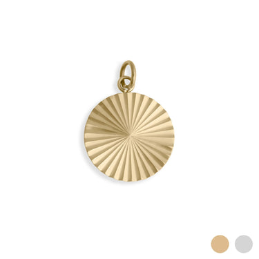 Gold Round Sunburst Charm 