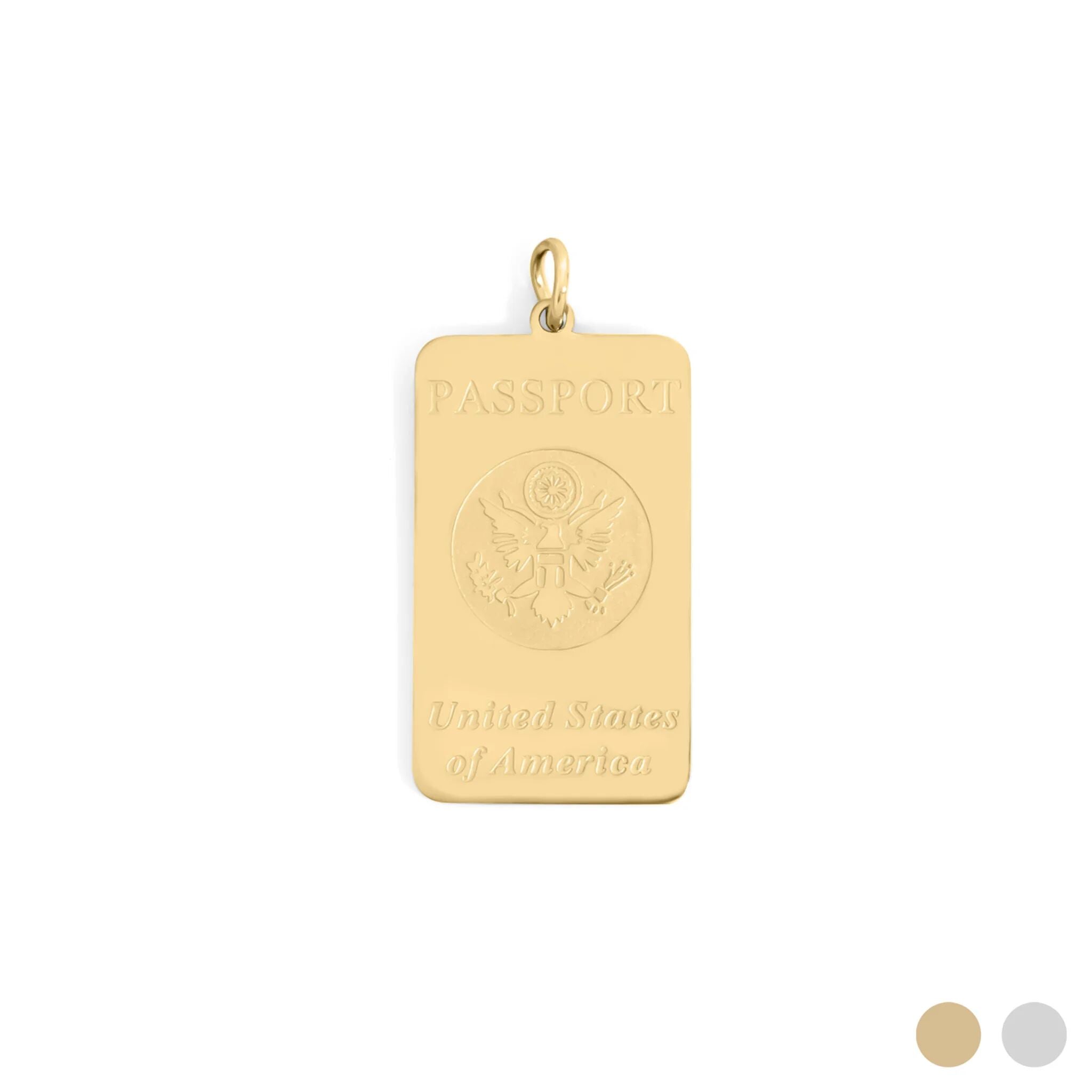18K Gold PVD Stainless Steel Passport Charm / PDL0360