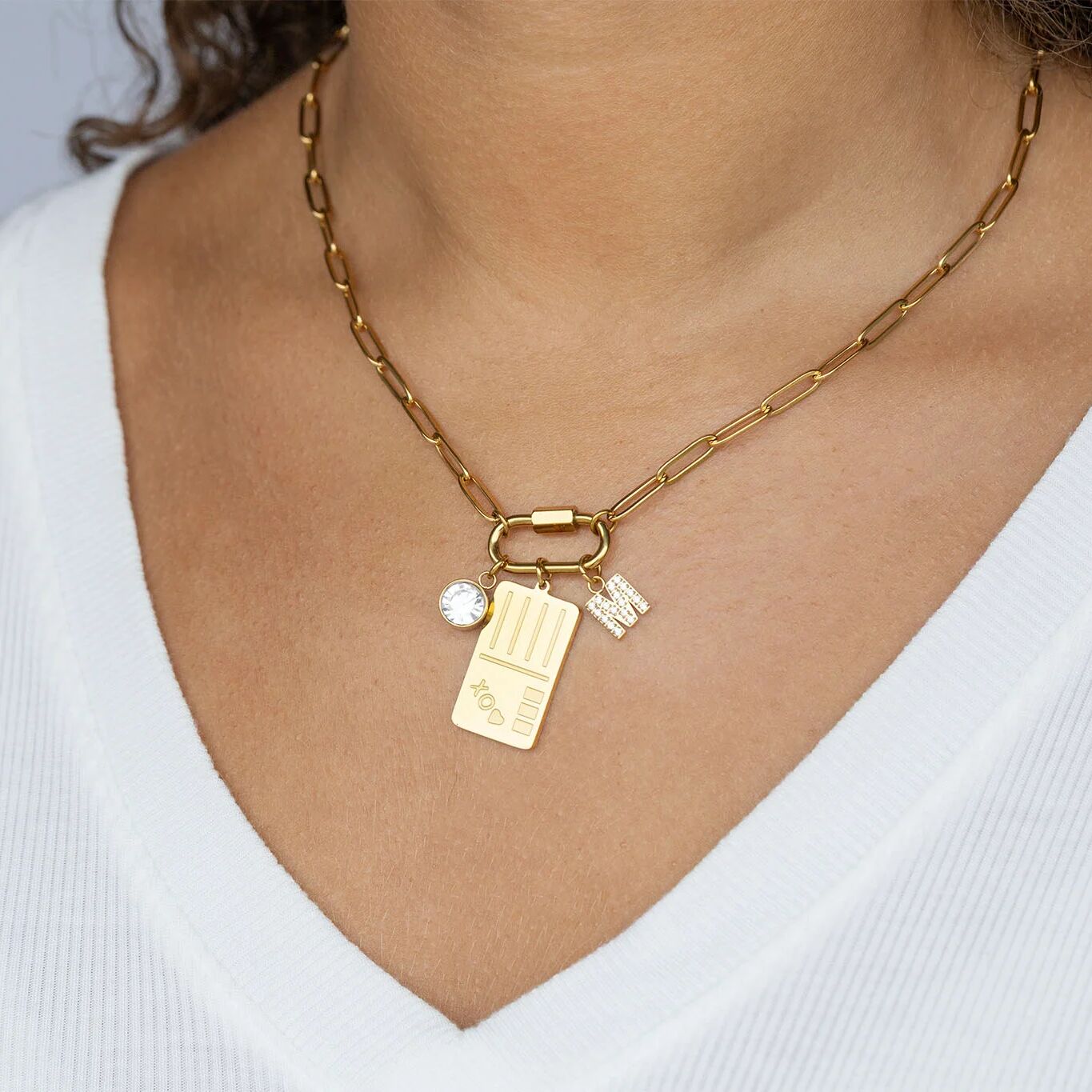 Gold Postcard Charm