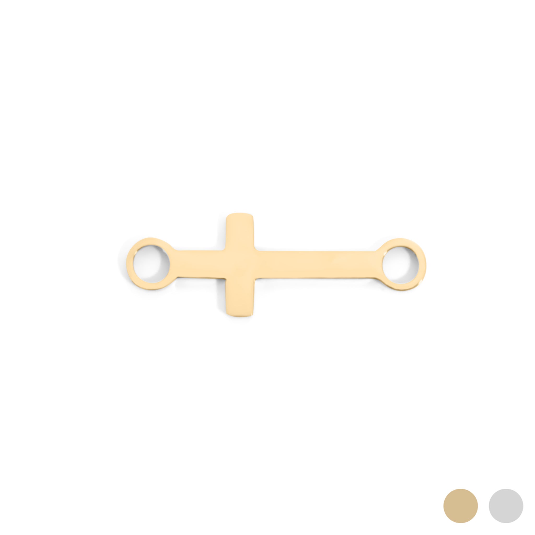 18K Gold PVD Stainless Steel Cross Connector Charm / PDL0362