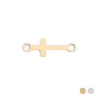 18K Gold PVD Stainless Steel Cross Connector Charm / PDL0362