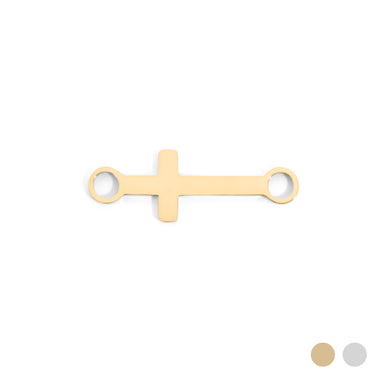18K Gold PVD Stainless Steel Cross Connector Charm / PDL0362