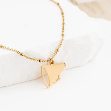 Wholesale jewelry 18K Gold PVD Stainless Steel Megaphone Charm - gold studio 