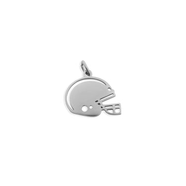 Silver football helmet pendant on a white background