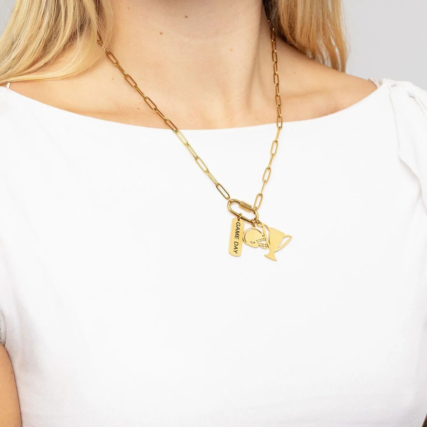 18K Gold PVD Stainless Steel Game Day Charm Set / BND0103