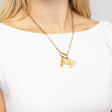 18K Gold PVD Stainless Steel Game Day Charm Set- gold model 