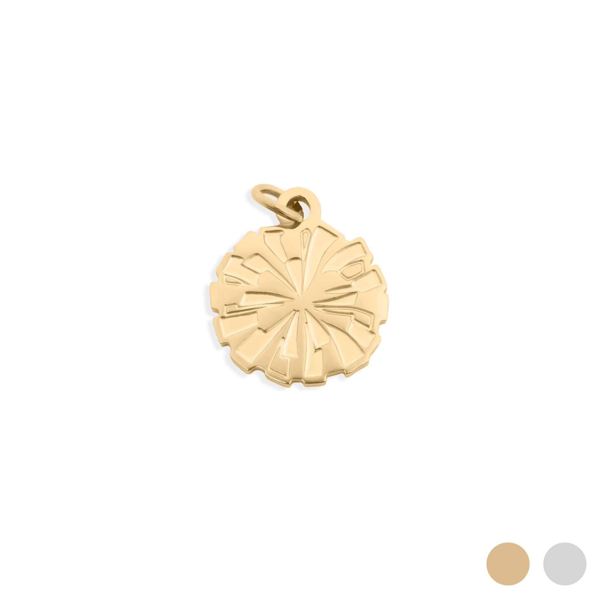 Gold pendant on a white background