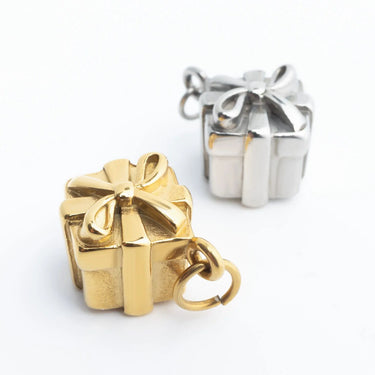 18K Gold PVD Stainless Steel Present Charm- gold and silver studio 