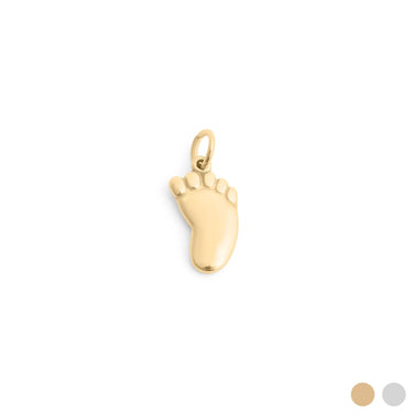 Gold Baby Foot Charm on a white background
