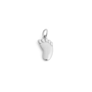 Silver Baby Foot Charm on a white background