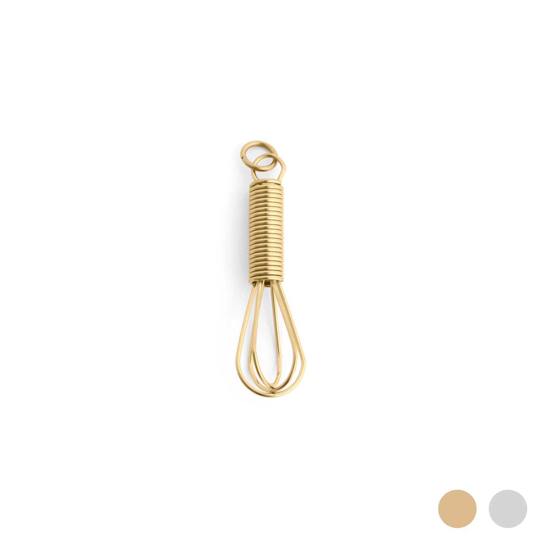 18K Gold PVD Stainless Steel Whisk Charm / PDL0394