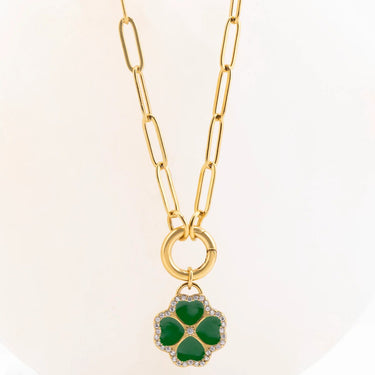 Gold Paperclip Charm Holder Necklace