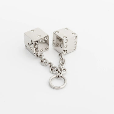 Silver Dice Charm  on a white background
