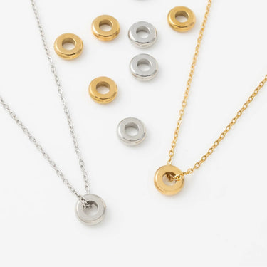 Gold and silver Silver Rounded Spacer Beads on loop/cable chains 