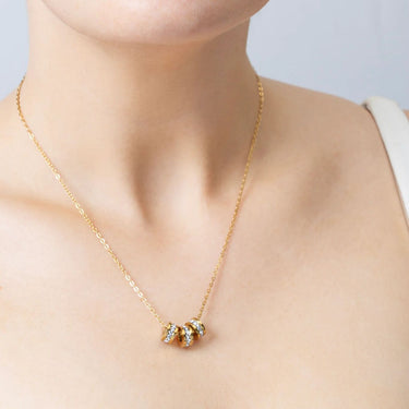 Gold Large Stone Spacer Beads