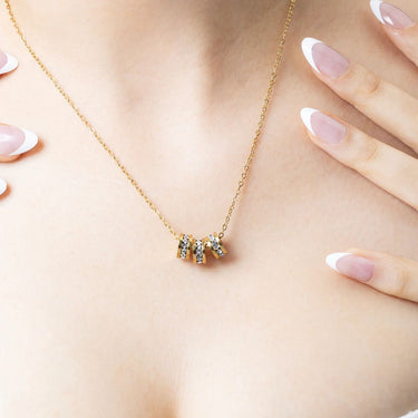 Gold Large Stone Spacer Beads
