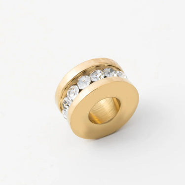 Gold Large Stone Spacer Bead