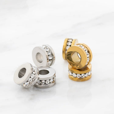 Gold and Silver Large Stone Spacer Beads