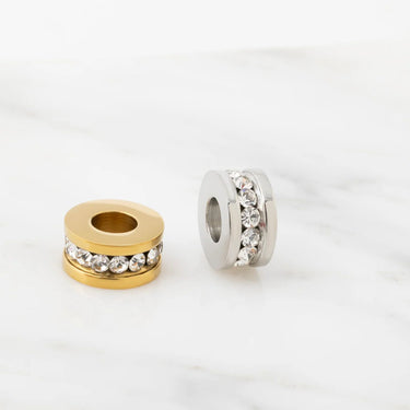 Gold and Silver Large Stone Spacer Beads