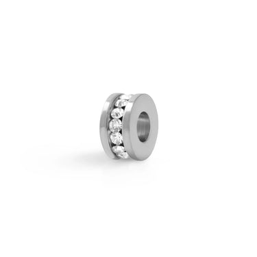 Silver Large Stone Spacer Bead