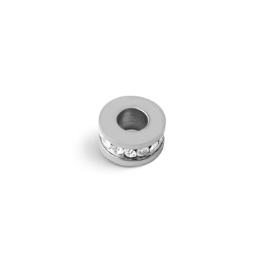 Silver Large Stone Spacer Bead