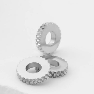 Silver Textured Spacer Beads