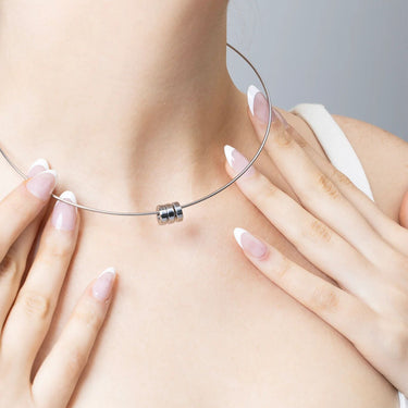 Silver Classic Spacer Beads on collar
