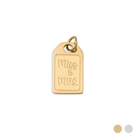 18K Gold PVD Stainless Steel Miss to Mrs tag Charm- gold main 