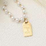 18K Gold PVD Stainless Steel Miss to Mrs tag Charm- gold studio 