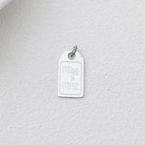 18K Gold PVD Stainless Steel Miss to Mrs tag Charm- silver studio 