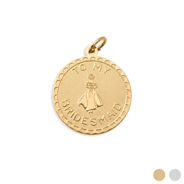 18K Gold PVD  Stainless Steel Be My Bridesmaid Charm- gold main 