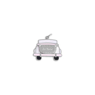 18K Gold PVD Stainless Steel Just Married Car Charm- silver main 
