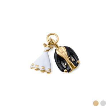 18K Gold PVD Stainless Steel Bride and Groom Charm / PDL0411