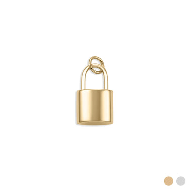 18K Gold PVD Stainless Steel Lock Charm- gold main 
