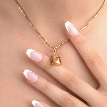 18K Gold PVD Stainless Steel Lock Charm- gold model 