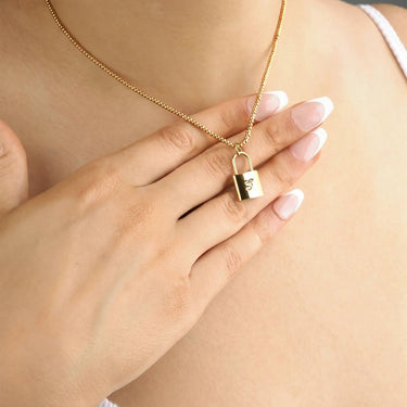 18K Gold PVD Stainless Steel Lock Charm- gold model 