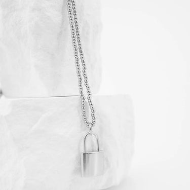 18K Gold PVD Stainless Steel Lock Charm- silver studio 