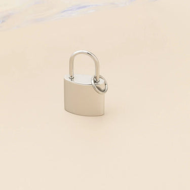 18K Gold PVD Stainless Steel Lock Charm- silver studio 