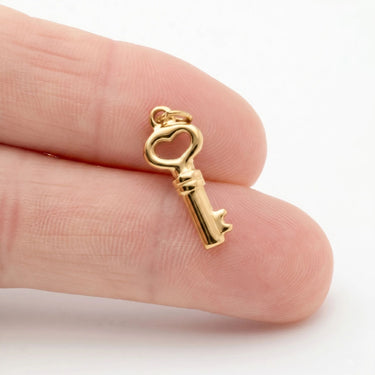 Gold Key Charm- scale shot 