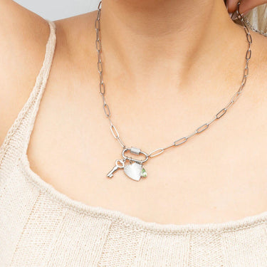 Silver Key Charm