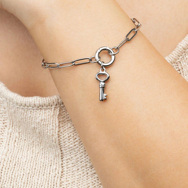Silver Key Charm