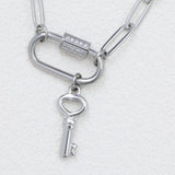 Silver Key Charm