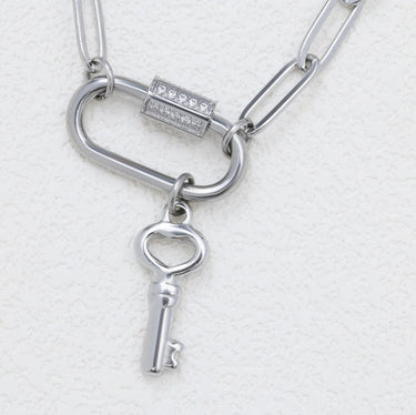 Silver Key Charm