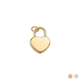 18K Gold PVD Stainless Steel Heart Lock Charm- gold main