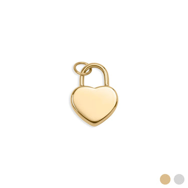 18K Gold PVD Stainless Steel Heart Lock Charm- gold main