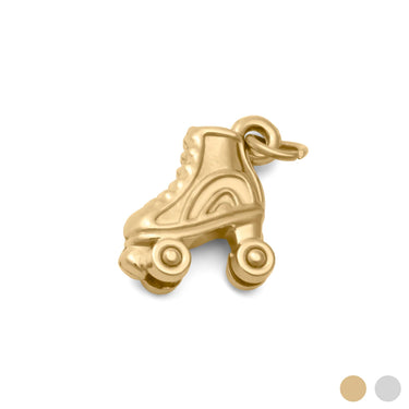 18K Gold PVD Stainless Steel Roller Skate Charm- gold main
